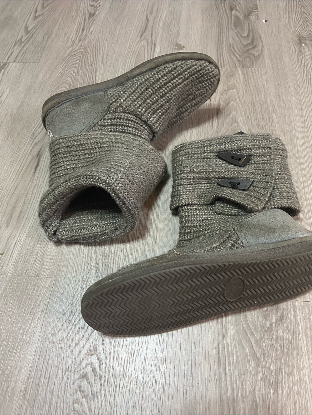 BearPaw Women’s Knit Winter Boots in Taupe